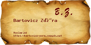 Bartovicz Zóra névjegykártya